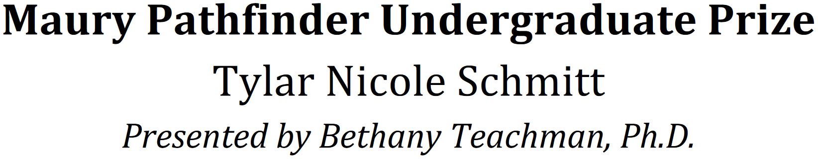 Image of Maury Pathfinder Undergraduate Prize